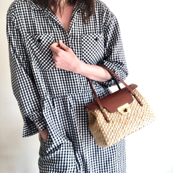 Vintage straw & leather mini tote - Picture 16 of 16